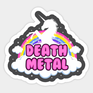 death metal parody funny unicorn rainbow pastel Sticker